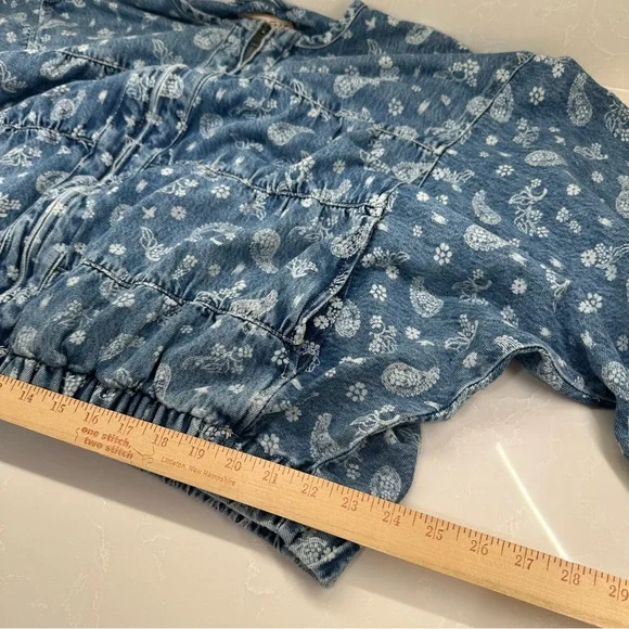 We The Free Blue Layla Denim Jacket Size: Large - Picture 13 of 15